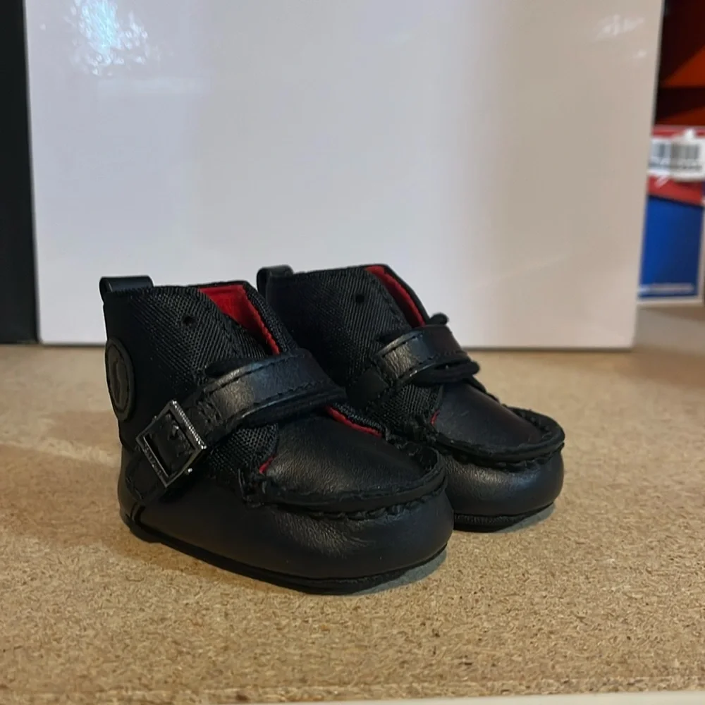 Polo Ralph Lauren Ranger Crib Shoes Booties black Baby Infant Boys Girls Size 0